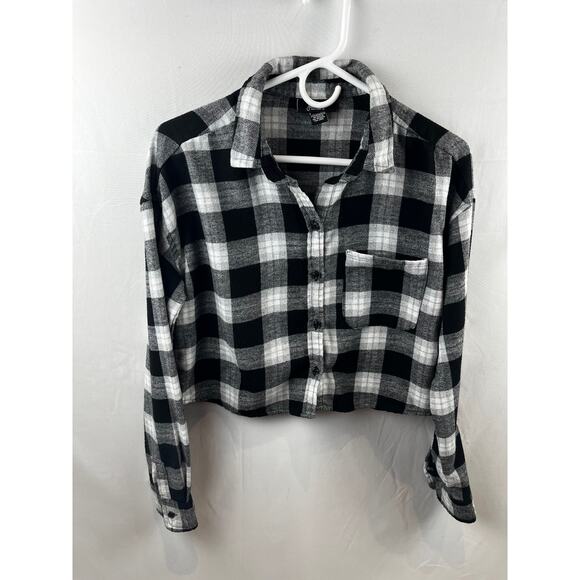 Black and White Plaid Flannel Shirt Women's size Small - Picture 1 of 6